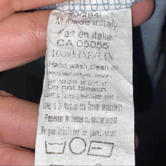 Italian Linen Blue Lagenlook Oversized Tunic Blouse Top Size XS - Picture 8 of 9